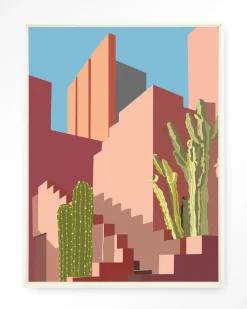 Urban Cotton Wandkleden|Wandkleed Botanical Stairs in maat en frame naar keuze