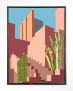 Urban Cotton Wandkleden|Wandkleed Botanical Stairs in maat en frame naar keuze