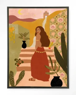 Urban Cotton Wandkleden|Wandkleed Caribbean Night in maat en frame naar keuze