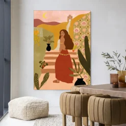 Urban Cotton Wandkleden|Wandkleed Caribbean Night in maat en frame naar keuze