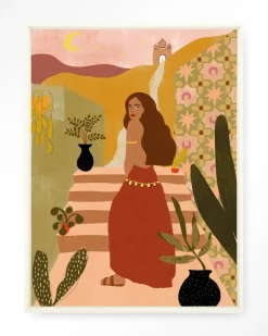 Urban Cotton Wandkleden|Wandkleed Caribbean Night in maat en frame naar keuze