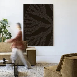 Urban Cotton Wandkleden|Wandkleed Circle Dark in maat en frame naar keuze