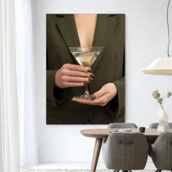 Urban Cotton Wandkleden|Wandkleed Classic Martini in maat en frame naar keuze