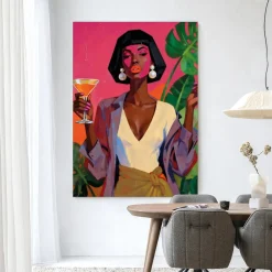 Urban Cotton Wandkleden|Wandkleed Club Tropicana in maat en frame naar keuze