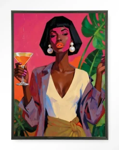 Urban Cotton Wandkleden|Wandkleed Club Tropicana in maat en frame naar keuze