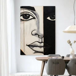 Urban Cotton Wandkleden|Wandkleed Contrast in maat en frame naar keuze