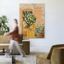 Urban Cotton Wandkleden|Wandkleed Daisy Lady in maat en frame naar keuze