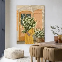 Urban Cotton Wandkleden|Wandkleed Daisy Lady in maat en frame naar keuze