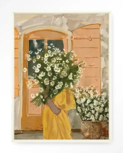 Urban Cotton Wandkleden|Wandkleed Daisy Lady in maat en frame naar keuze