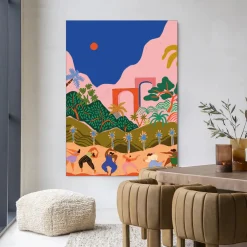 Urban Cotton Wandkleden|Wandkleed Dancing In Paradise in maat en frame naar keuze