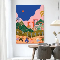 Urban Cotton Wandkleden|Wandkleed Dancing In Paradise in maat en frame naar keuze