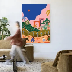 Urban Cotton Wandkleden|Wandkleed Dancing In Paradise in maat en frame naar keuze