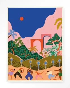 Urban Cotton Wandkleden|Wandkleed Dancing In Paradise in maat en frame naar keuze