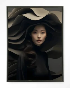 Urban Cotton Wandkleden|Wandkleed Dark Flow in maat en frame naar keuze