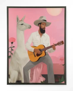 Urban Cotton Wandkleden|Wandkleed Delilah Lama in maat en frame naar keuze