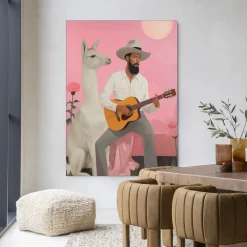 Urban Cotton Wandkleden|Wandkleed Delilah Lama in maat en frame naar keuze