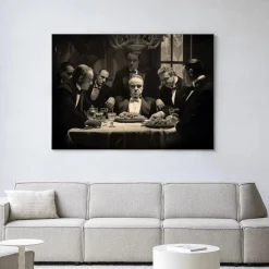 Urban Cotton Wandkleden|Wandkleed Dinner With Gangsters in maat en frame naar keuze