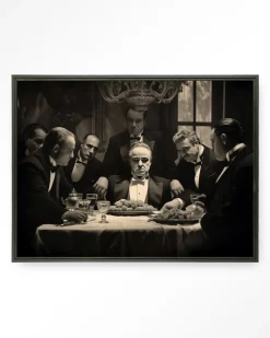 Urban Cotton Wandkleden|Wandkleed Dinner With Gangsters in maat en frame naar keuze