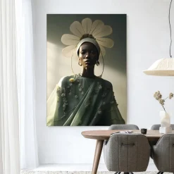 Urban Cotton Wandkleden|Wandkleed Editorial Flower in maat en frame naar keuze