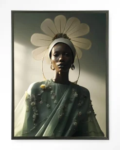 Urban Cotton Wandkleden|Wandkleed Editorial Flower in maat en frame naar keuze