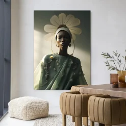 Urban Cotton Wandkleden|Wandkleed Editorial Flower in maat en frame naar keuze