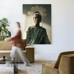 Urban Cotton Wandkleden|Wandkleed Editorial Flower in maat en frame naar keuze