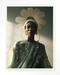 Urban Cotton Wandkleden|Wandkleed Editorial Flower in maat en frame naar keuze