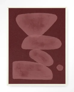 Urban Cotton Wandkleden|Wandkleed Elementa Burgundy 1 in maat en frame naar keuze