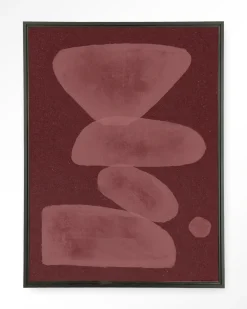 Urban Cotton Wandkleden|Wandkleed Elementa Burgundy 1 in maat en frame naar keuze