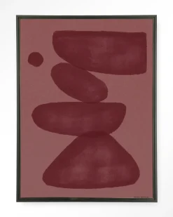 Urban Cotton Wandkleden|Wandkleed Elementa Burgundy 2 in maat en frame naar keuze