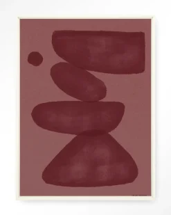 Urban Cotton Wandkleden|Wandkleed Elementa Burgundy 2 in maat en frame naar keuze