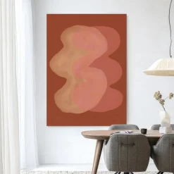 Urban Cotton Wandkleden|Wandkleed Elementa Rossa 2 in maat en frame naar keuze