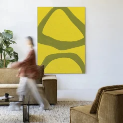 Urban Cotton Wandkleden|Wandkleed Elementa Verde 2 in maat en frame naar keuze