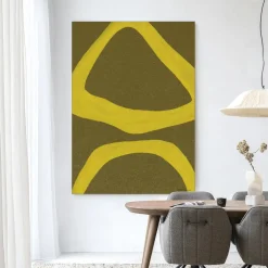 Urban Cotton Wandkleden|Wandkleed Elementa Verde 1 in maat en frame naar keuze