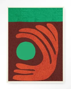 Urban Cotton Wandkleden|Wandkleed Elements Green in maat en frame naar keuze