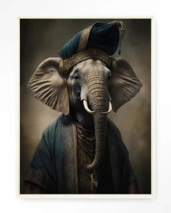 Urban Cotton Wandkleden|Wandkleed Elephant in maat en frame naar keuze