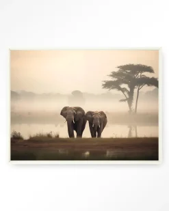 Urban Cotton Wandkleden|Wandkleed Elephant Mother in maat en frame naar keuze