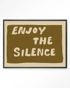 Urban Cotton Wandkleden|Wandkleed Enjoy The Silence Green in maat en frame naar keuze