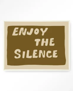 Urban Cotton Wandkleden|Wandkleed Enjoy The Silence Green in maat en frame naar keuze