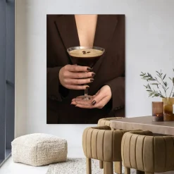 Urban Cotton Wandkleden|Wandkleed Espresso Martini in maat en frame naar keuze