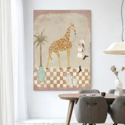 Urban Cotton Wandkleden|Wandkleed Feeding Rose in maat en frame naar keuze