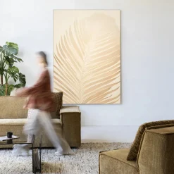 Urban Cotton Wandkleden|Wandkleed Feuille in maat en frame naar keuze