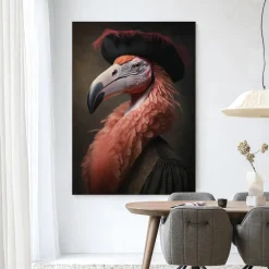 Urban Cotton Wandkleden|Wandkleed Flamingo in maat en frame naar keuze