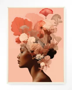 Urban Cotton Wandkleden|Wandkleed Flower Crown in maat en frame naar keuze