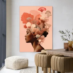 Urban Cotton Wandkleden|Wandkleed Flower Crown in maat en frame naar keuze