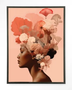 Urban Cotton Wandkleden|Wandkleed Flower Crown in maat en frame naar keuze