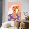 Urban Cotton Wandkleden|Wandkleed Flower Girly in maat en frame naar keuze