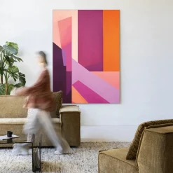 Urban Cotton Wandkleden|Wandkleed Folded Lines in maat en frame naar keuze