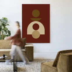 Urban Cotton Wandkleden|Wandkleed Forma 4 Red in maat en frame naar keuze