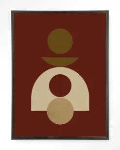 Urban Cotton Wandkleden|Wandkleed Forma 4 Red in maat en frame naar keuze